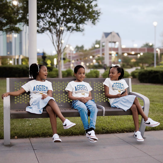 North Carolina A&T - NCAT Aggie LOGO - "Aggies over Everything" Unisex Heavyweight 100% Cotton HBCU Family T-Shirt