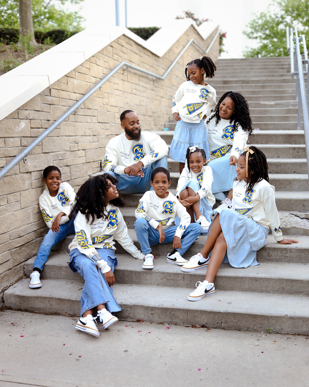 North Carolina A&T – NCAT Aggie LOGO-Land Unisex Sponge Cotton HBCU Family Sweatshirt