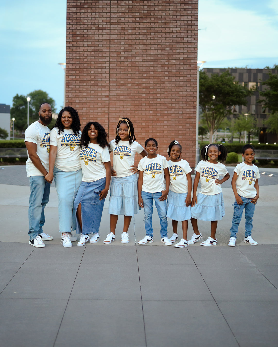 North Carolina A&T - NCAT Aggie LOGO - "Aggies over Everything" Unisex Heavyweight 100% Cotton HBCU Family T-Shirt