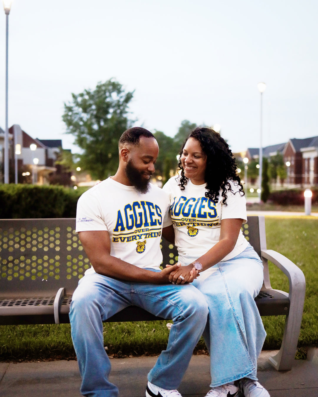 North Carolina A&T - NCAT Aggie LOGO - "Aggies over Everything" Unisex Heavyweight 100% Cotton HBCU Family T-Shirt