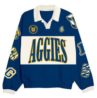 PREORDER: NCAT - YOUTH “The Centennial” Aggie Script HBCU Fleece Raglan in navy