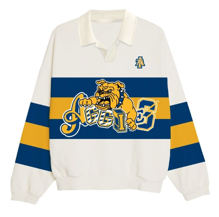 PREORDER: NCAT - Aggie Bulldog HBCU Fleece Raglan in cream
