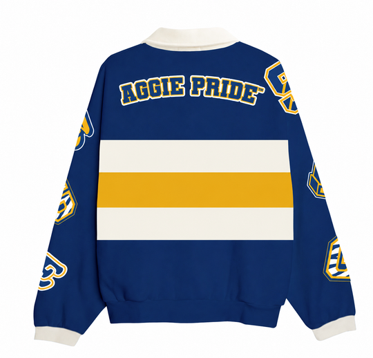PREORDER: NCAT - YOUTH “The Centennial” Aggie Script HBCU Fleece Raglan in navy