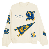 PREORDER: Embroidered NCAT Aggie LOGO-Land Unisex Sponge Cotton HBCU Family Sweatshirt