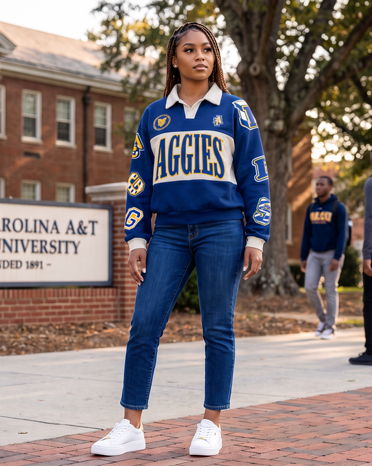 NC A&T - ADULT “The Centennial” Aggie Script Fleece Raglan