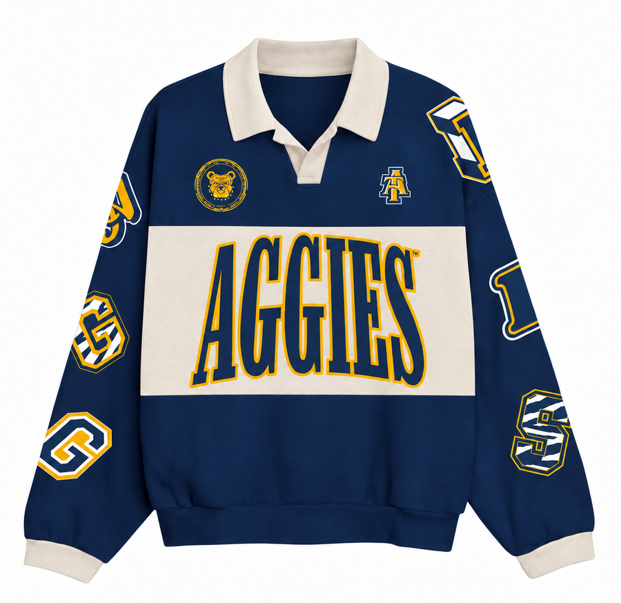 NC A&T - ADULT “The Centennial” Aggie Script Fleece Raglan