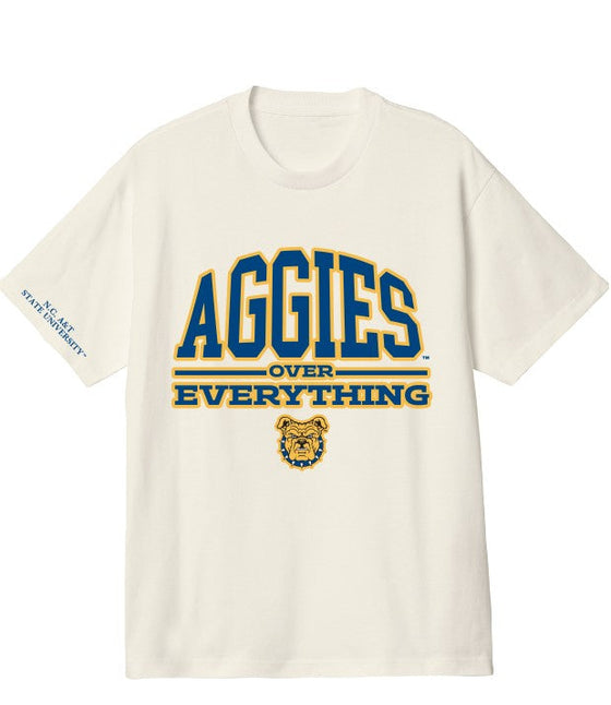 North Carolina A&T - NCAT Aggie LOGO - "Aggies over Everything" Unisex Heavyweight 100% Cotton HBCU Family T-Shirt