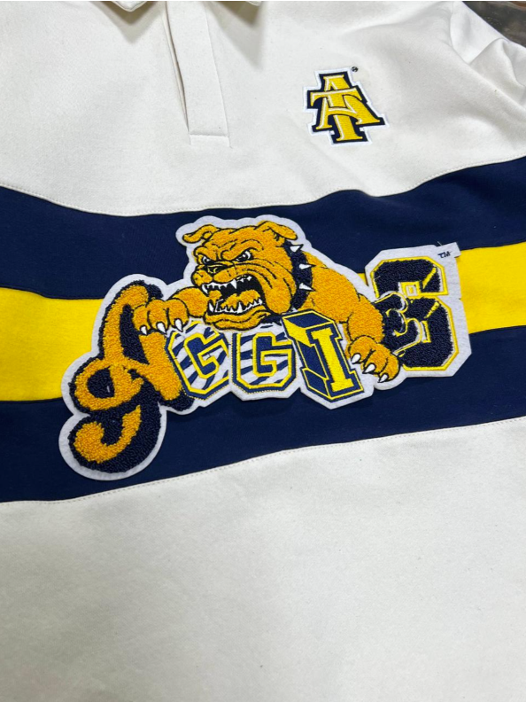 PREORDER: NCAT - YOUTH Aggie Bulldog HBCU Fleece Raglan in cream