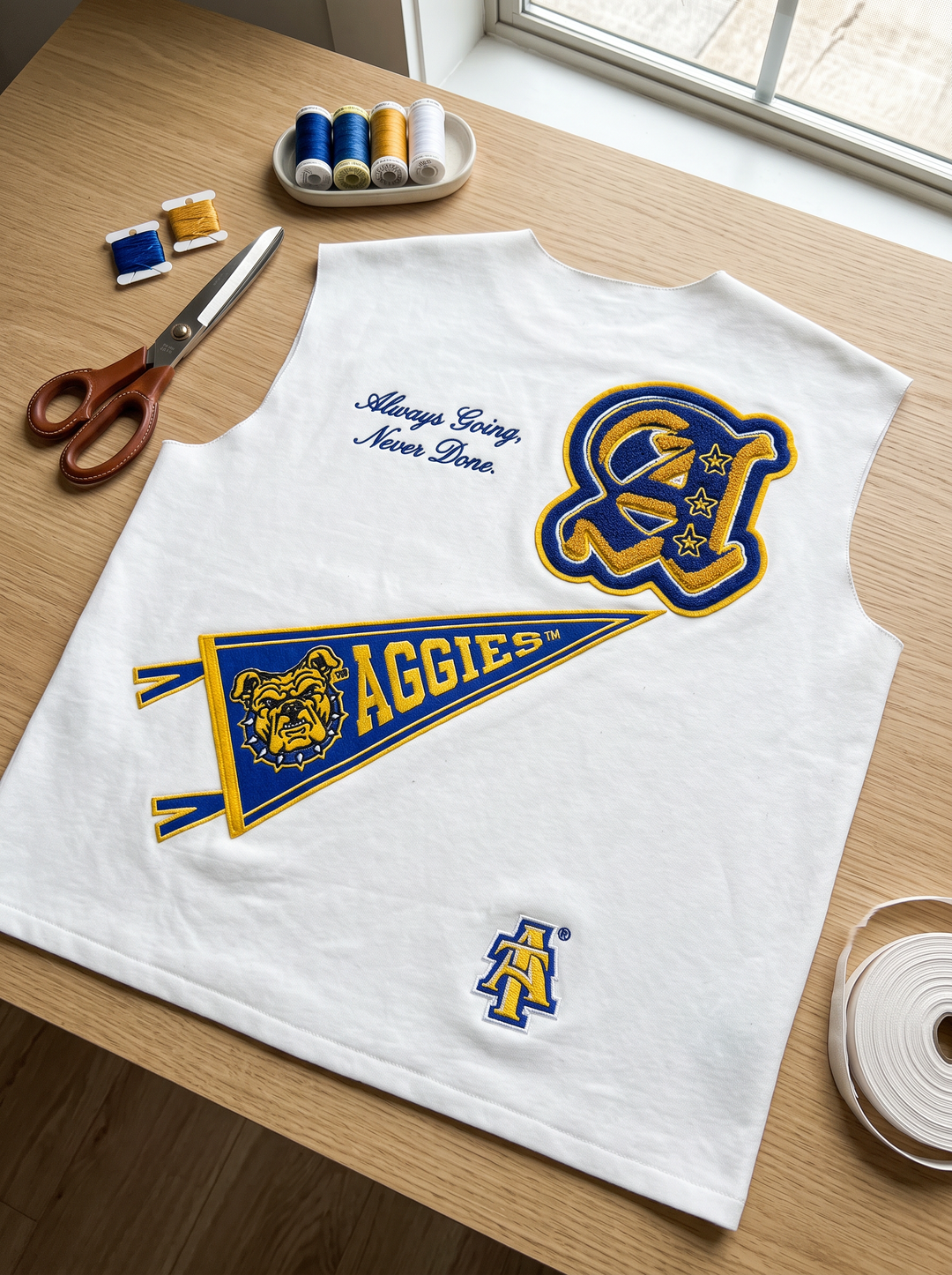 PREORDER: YOUTH Embroidered NCAT Aggie LOGO-Land Unisex Sponge Cotton HBCU Family Sweatshirt (Copy)