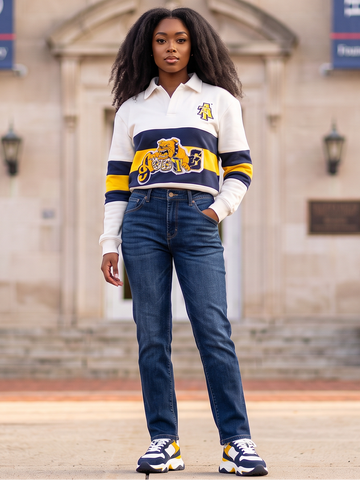 PREORDER: NCAT - ADULT Aggie Bulldog HBCU Fleece Raglan in cream