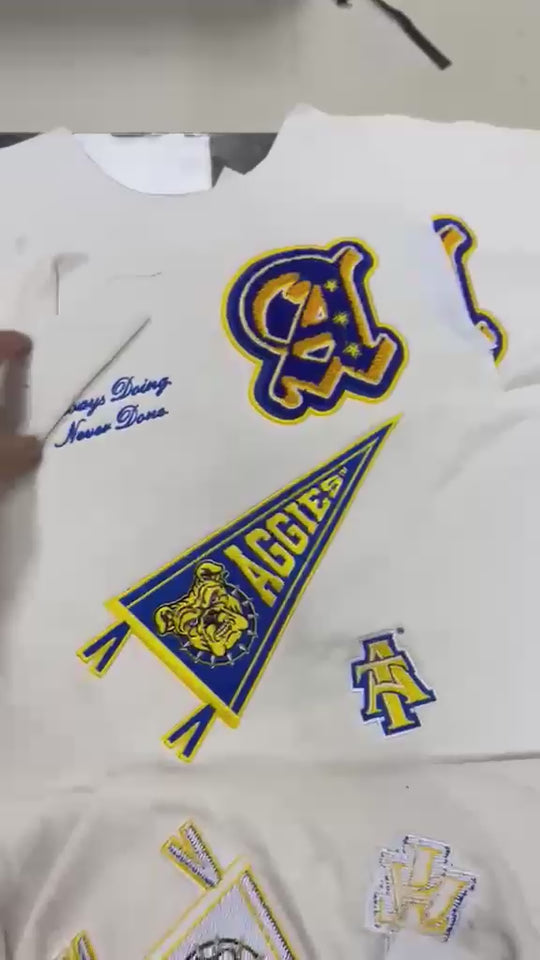 PREORDER: Embroidered NCAT Aggie LOGO-Land Unisex Sponge Cotton HBCU Family Sweatshirt