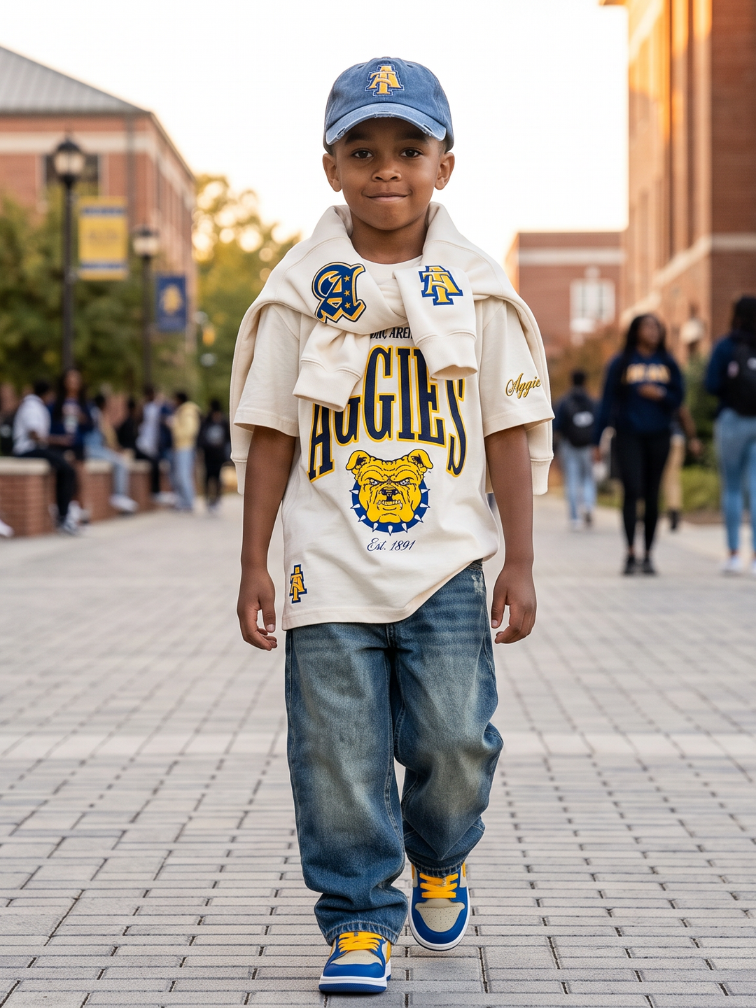 PREORDER: NCAT - YOUTH Embroidered Aggie Bulldog HBCU T-Shirt