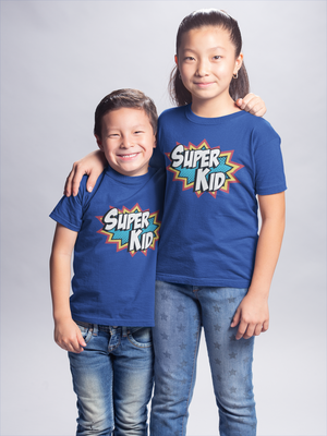 3T / blue Super kid slogan t-shirt (FINAL SALE) - Tony by Toni
