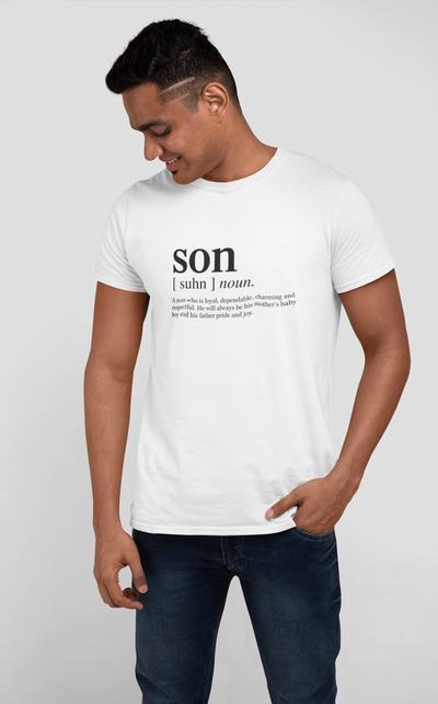 T-shirt Son slogan t-shirt in white - Adult (FINAL SALE) - Tony by Toni