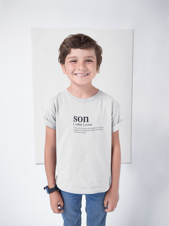 12-18M / White T-shirt Son Logo Matching Family Tshirt - Kids (FINAL SALE) - Tony by Toni