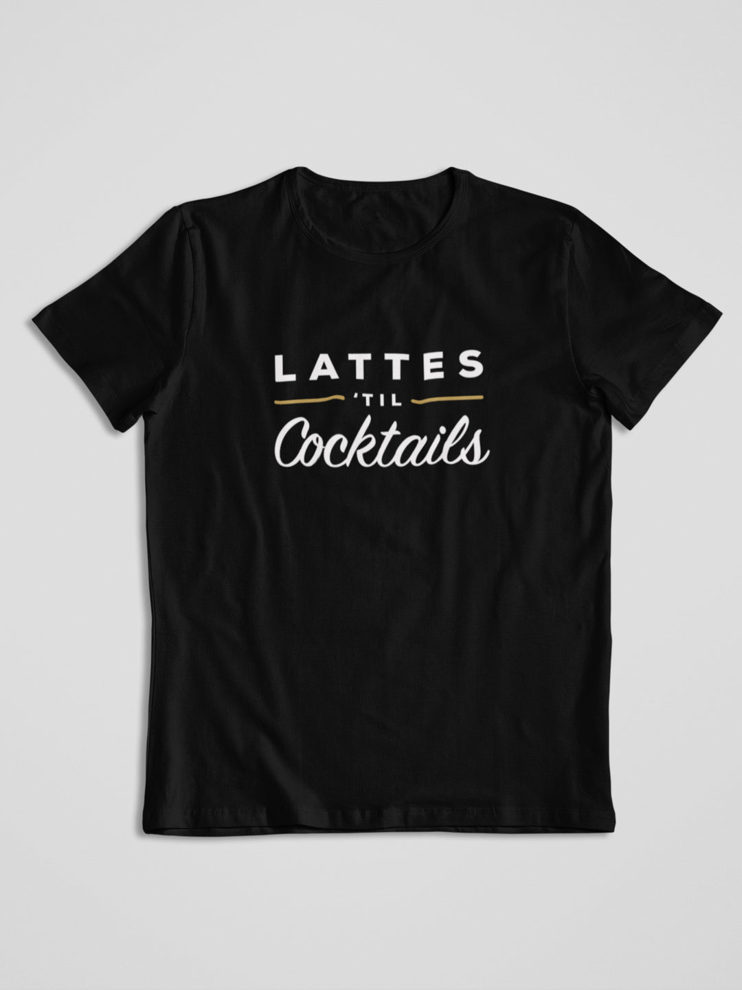 S (4-6) / Black Lattes til slogan crew neck t-shirt - Tony by Toni