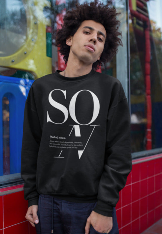 S / Black sweatshirt Son Logo Remix (Adult) Sweatshirt - Matching family - Tony by Toni