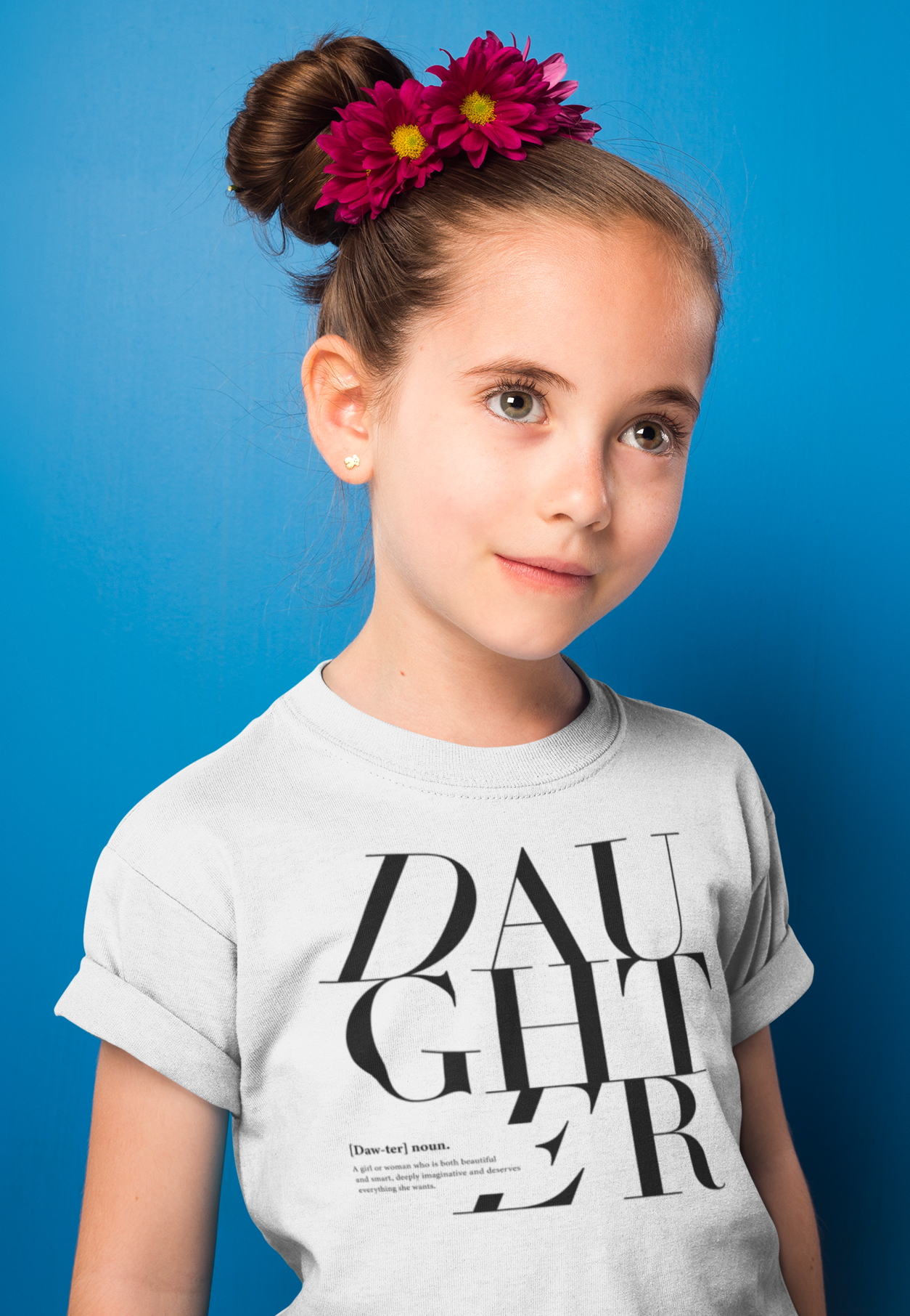 12-18M / White T-shirt Daughter Logo Remix- Matching Family T-shirt - Tony by Toni