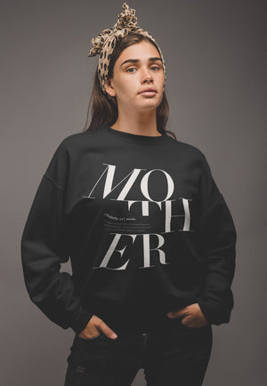 XS (0-2) / Black sweatshirt Mother Logo Remix - Matching family sweatshirt - Tony by Toni