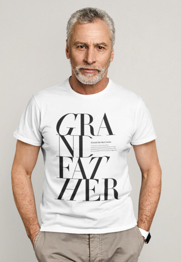 S / White T-shirt Grandfather Logo Remix - Matching family t-shirt - Tony by Toni